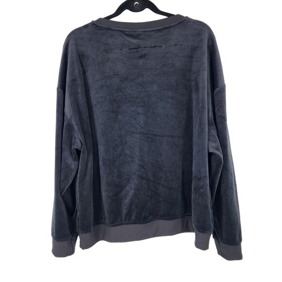 Joie Women's Black Velour Soft Long Sleeve Pullover Crewneck Sweater Size XL - Picture 4 of 4